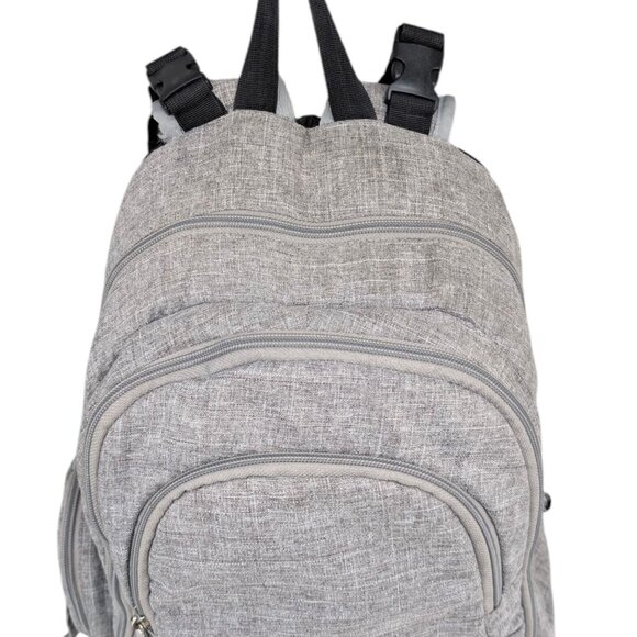 Cisco Raffi Backpack Diaper Bag Unisex Light Grey Many Pockets 15" - Picture 5 of 15